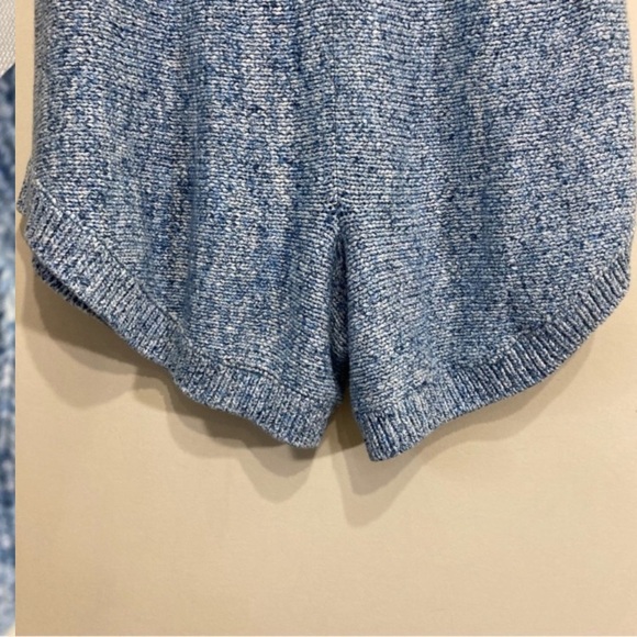 Free People Cruising Sweater Shorts Knit High Waisted Loose Blue Sz Medium New - Picture 4 of 11